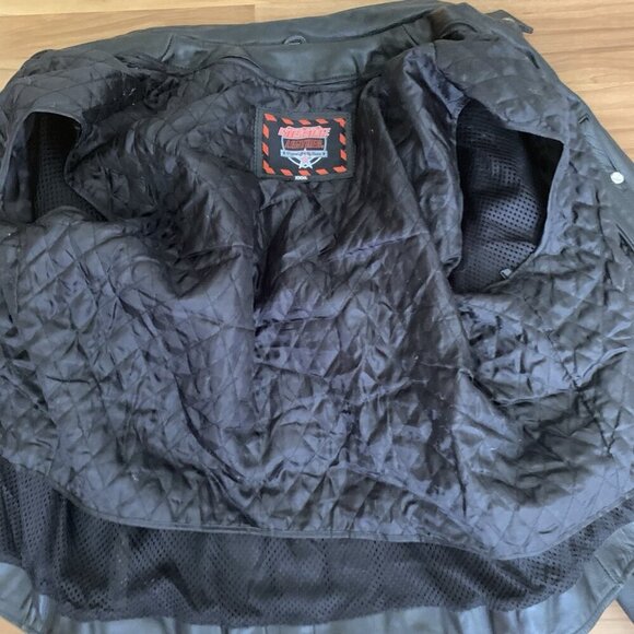Interstate Leather Biker Motorcycle Riding Jacket Black Mens 3XL Quilted Lined - Picture 10 of 16